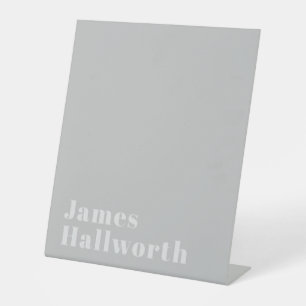 Retro Modern Minimalistic Name (or other text) Pedestal Sign