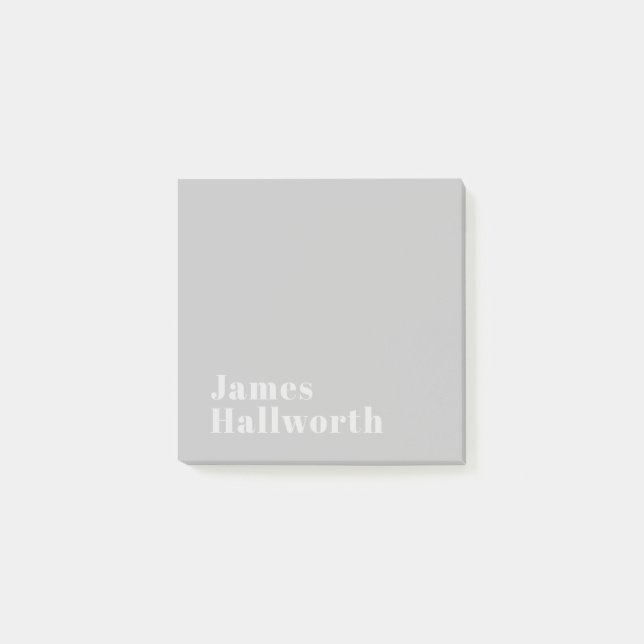 Retro Modern Minimalistic Name (or other text) Post-it Notes (Front)