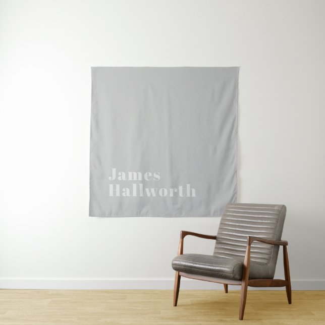 Retro Modern Minimalistic Name (or other text) Tapestry (In Situ)