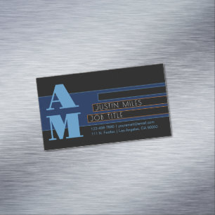 Retro-modern Monogram & Design Business Card Magnet