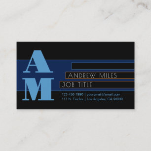 Retro-modern Monogram & Editable Shapes & Colors Enclosure Card