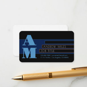 Retro-modern Monogram & Editable Shapes & Colors Enclosure Card