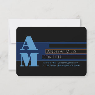 Retro-modern Monogram & Editable Shapes & Colors Note Card