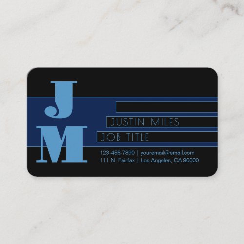 Retro-modern Monogram & Geometric Design Business Card