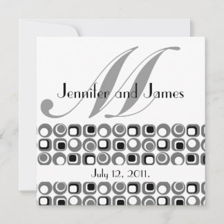 Retro Modern Monogram Wedding Invitation