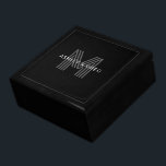 Retro Modern Name/s Editable Monogram Black & Gray Gift Box<br><div class="desc">Stylish customizable retro-modern monogram,  edit as you wish!</div>