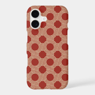 Retro modern Orange Brown Seventies Geometric Art iPhone 17 Case