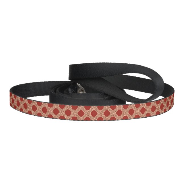 Retro modern Orange Brown Seventies Geometric Art Pet Leash (Handle)