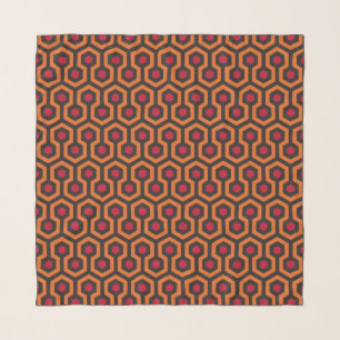 Retro Modern Orange Red Brown Hexagon Pattern Scarf