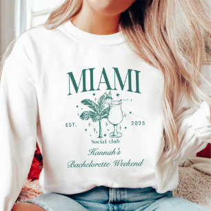 Retro Modern Pink & Green Miami Bachelorette Party Sweatshirt
