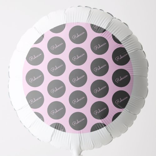 Retro_modern Pink  Grey Modern Polka Dot Design Balloon