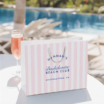 Retro Modern Pink & Navy Bachelorette Large Gift Bag