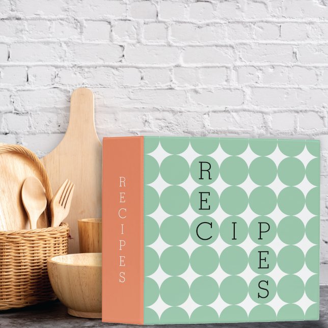 Retro Modern Polka Dot Recipe 3 Ring Binder (Creator Uploaded)