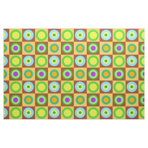 Retro Modern Polka Dots Circles Op Art 1970s Fabric