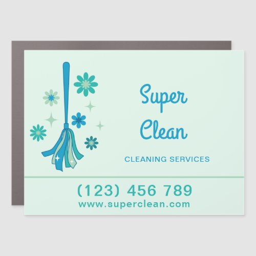 Retro Modern Professional House Cleaning Services Car Magnet
