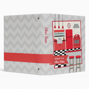 Retro Modern Red Kitchen Recipe Binder