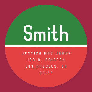 Retro Modern Return Address Classic Round Sticker