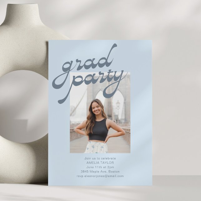 Retro Modern Script 2026 Photo Graduation Party Invitation (Creator Uploaded)