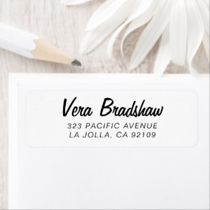 Retro Modern Script Simple Return Address Label