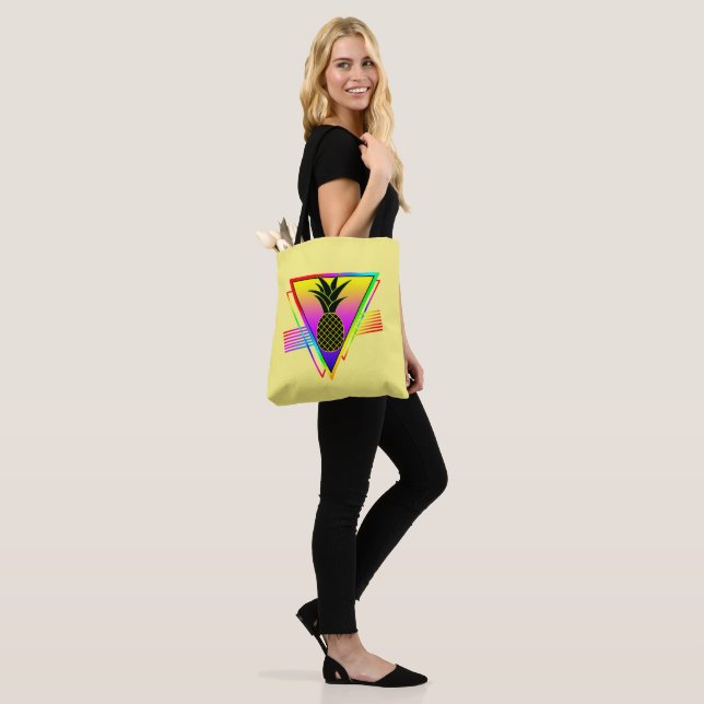 Retro Modern Silhouette Pineapple Summer Fruit Tote Bag (On Model)
