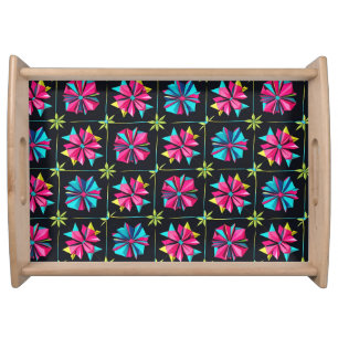Retro modern Simple Star geometric colorful patter Serving Tray