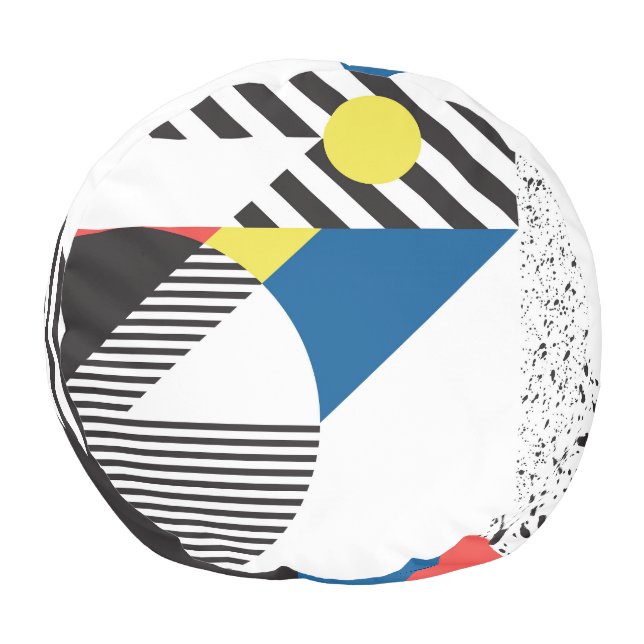 Retro Modern Style Background Design Pouf (Bottom)