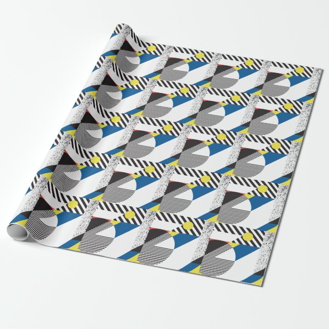 Retro Modern Style Background Design Wrapping Paper (Unrolled)