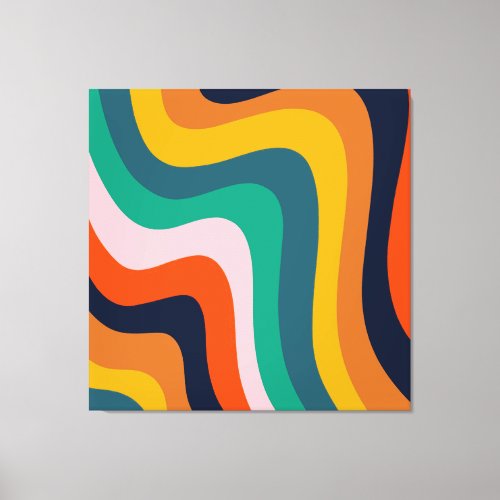 Retro modern swirl background  canvas print