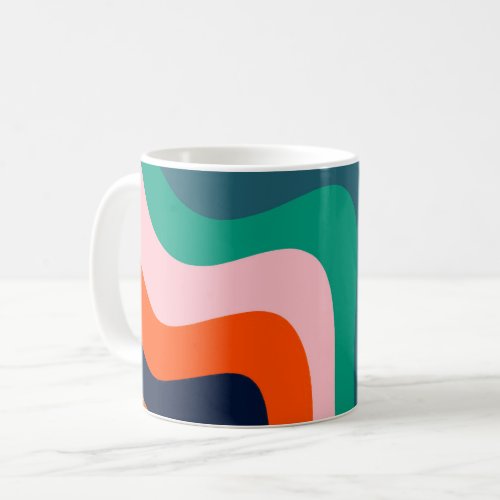 Retro modern swirl background coffee mug