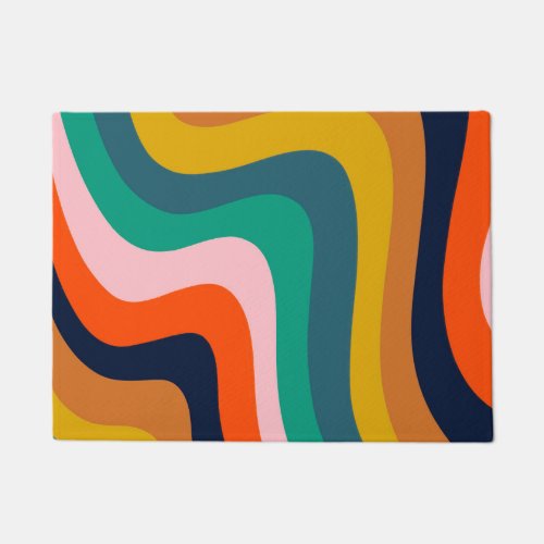 Retro modern swirl background doormat