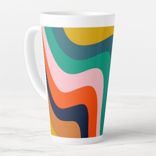 Retro modern swirl background latte mug