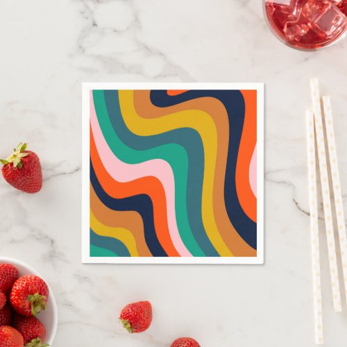 Retro modern swirl background napkins