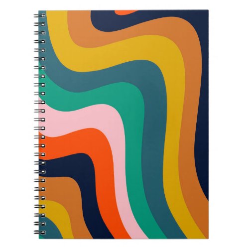 Retro modern swirl background notebook