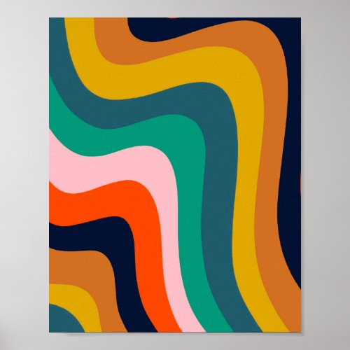Retro modern swirl background poster