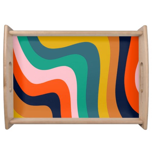 Retro modern swirl background serving tray