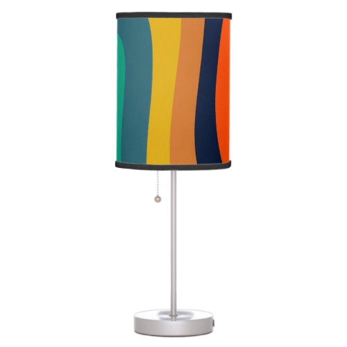 Retro modern swirl background table lamp