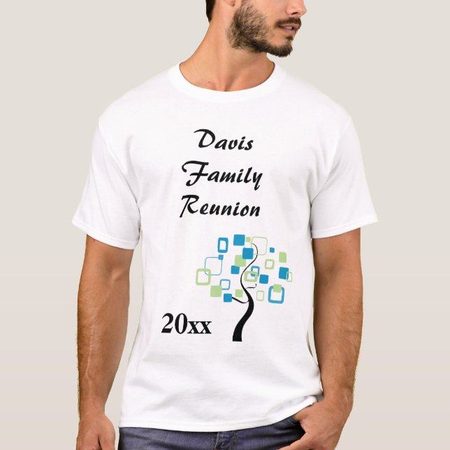 Retro Modern Tree of Life Custom Family Reunion T-Shirt (Front)