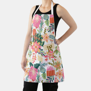 Retro Modern Trendy Seasonal Christmas Holiday Fun Apron