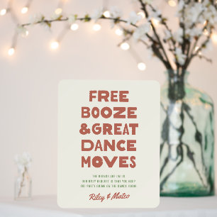 Retro Modern Type Earth Tones Wedding Bar Sign