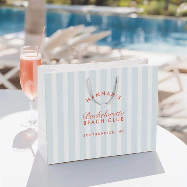 Retro Modern Vintage Blue Bachelorette Large Gift Bag (Retro Modern Vintage Blue Bachelorette Large Gift Bag)