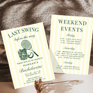 Retro Modern Vintage Green Bachelorette Weekend Invitation