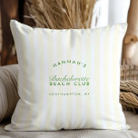 Retro Modern Vintage Green & Yellow Bachelorette Throw Pillow<br><div class="desc">Add a touch of retro charm to your bachelorette celebration with the customizable Retro Modern Vintage Green & Yellow Bachelorette Throw Pillow. The entire text of this template is editable, allowing you to tailor it to match the unique style and theme of your celebration. Designed to complement the "Retro Modern...</div>