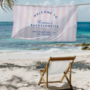 Retro Modern Vintage Navy & Pink Bachelorette Banner
