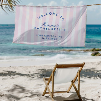 Retro Modern Vintage Navy & Pink Bachelorette Banner