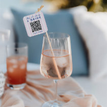 Retro Modern Vintage Pink Bachelorette QR Code Square Sticker