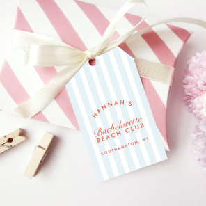 Retro Modern Vintage Red & Blue Bachelorette Gift Tags
