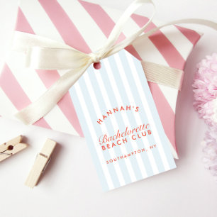 Retro Modern Vintage Red & Blue Bachelorette Gift Tags