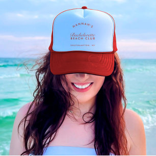 Retro Modern Vntage Red Bachelorette Trucker Hat