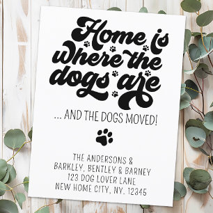 Retro Modern We Have Moved New Address Dog Moving Announcement Postcard