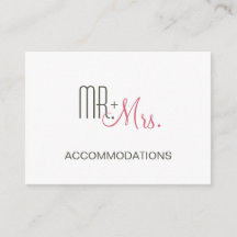 Retro Modern Wedding Accommodations Enclosure Card